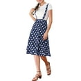 thumbnail image 5 of Allegra K Women's Polka Dots Overall Flared Adjustable Straps Suspender Skirts, 5 of 6