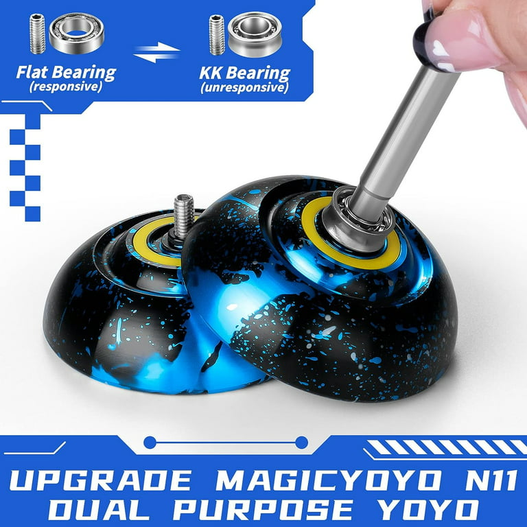 MAGICYOYO N11 Professional Unresponsive Yoyo, Dual Purpose Metal Yo-Yo  (Black Blue Silver) 