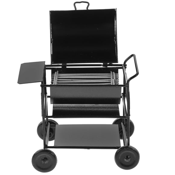 OULII 1Pack Mini House Grill Black Iron For Mini Kitchen Props And Home Decoration 8.50X8.00X4.50Cm