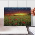thumbnail image 2 of Flower Cutting Board, Meadow with Grass and Poppies Dark Dramatic Sky in the Background, Decorative Tempered Glass Cutting and Serving Board, Small Size, Green Scarlet Cadet Blue, by Ambesonne, 2 of 5
