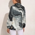 thumbnail image 2 of Marble Texture Long Sleeve Blouse Woman Streetwear Casual Shirts Summer Oversize Woman Streetwear Clothing Birthday Present, 2 of 7