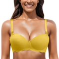 thumbnail image 1 of Fsqjgq Sports Bras for Women Seamless No Underwire Gathered Push Up Wireless Bras for High School Girls Underwear Comfort Smoothing Bralettes Yellow Size D/38/85AB, 1 of 4