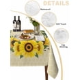 thumbnail image 5 of Bees Suqare Tablecloth - 60 x 60 Inch, Sunflowers Summer Watercolor Floral Leaf Palnt Honey Waterproof & StainResistant Tablecloth, Washable Oil-proof Table Cover for Dining/Party/Wedding/Buffet, 5 of 9