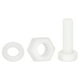thumbnail image 1 of Uxcell 150 Paquete/50 Conjuntos Tornillos Hexagonales de Nylon, M8 x 25mm Tornillos de Cabeza Hexagonal de Plástico, 1 of 6