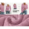 thumbnail image 6 of PRETTYGARDEN V Neck Cable Knit Sweaters for Women Long Sleeve Ribbed Fitted Pullover Tops Business Casual Fall Outfits, 6 of 8