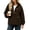 Brown,#015, variant on Womens Softshell Waterproof Jackets With Hooded Long Sleeve Pullover,XL