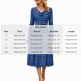 thumbnail image 3 of GUACER Plaid Fall Midi Dresses for Women High Waist Crewneck Long Sleeve A-Line Swing Dress for Work Casual, 3 of 6