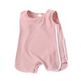 thumbnail image 3 of AMERTEER Baby Summer Set Short Sleeve Solid Color Tops Shorts Set, 3 of 6