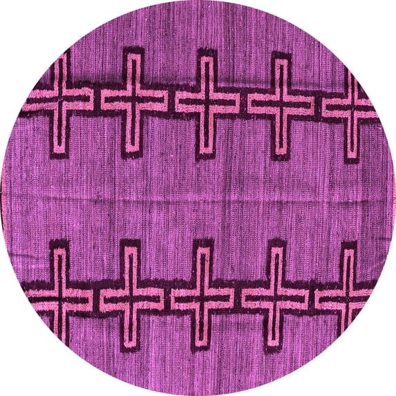 Ahgly Company Indoor Round Oriental Purple Modern Area Rugs, 7' Round