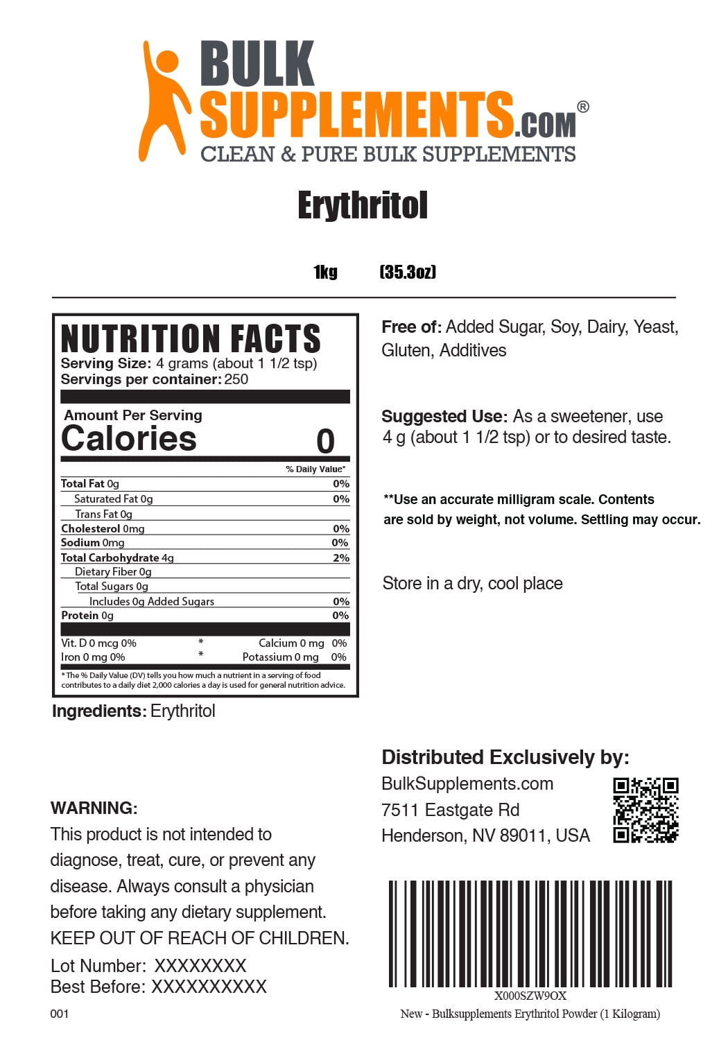 Erythritol Granules 1kg – Real Food Source