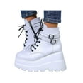thumbnail image 1 of Avamo Women's Chunky Boots Wedge Boots Ladies Chelsea Boots Zip Up Platform Shoes, 1 of 3