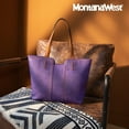 thumbnail image 7 of Montana West Women's Oversized Hobo Tote Shoulder Satchel Bag, True Purple, 7 of 7