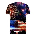 thumbnail image 4 of Camisas de Manga Larga para Hombres, Cómoda Impresión de Manga Corta Blusa de Cuello Redondo Hecha de Poliéster Ligero para el Verano, Camisas de Verano para Hombre, 4 of 7