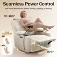 thumbnail image 3 of LAZZO Power Recliner Chair, Swivel Rocking Nursery Glider with Adjustable Headrest and Armrests, USB Charging and Cup Holder, Beige, 3 of 9