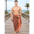 thumbnail image 4 of HAPPY BAY Men's Standard Casual Sarong Long Pareo Beach Wrap One Size Red-M402 Summer Vacation Party, 4 of 5