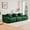 Green + Teddy + 3 Seat, variant on Boneless Sofa,3 Seat High-Quality Teddy Fabric,Anti-Slip Design,No Assembly Curved Armrests Streamlined,32D High Density Sponge For Living Rooms Bedrooms Reading Nook,Orange