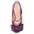 thumbnail image 3 of YDN Women Cute Bowknot Peep Open Toe Slingback Platform Sandals Chunky High Heels Ankle Strap Pumps Dress Prom Shoes Size 8.5 Dark Purple, 3 of 4