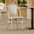 thumbnail image 6 of 2 PACK Bistro Style Gray Armless Dining Chair With Bamboo Aluminum Frame, 6 of 6