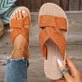 thumbnail image 7 of Caywon Women Flat Slide Sandals, Knotted Criss Cross Fabric, Woven Sole Vacation Dressy, Comfortable Ladies Shoes Sandalias Planas Mujer, 7 of 7