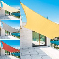 HOMEYA Sun Shade Sail Rectangle 12' x 12' Outdoor Garden Patio Party Sunscreen Awing Triangle Canopy 98% UV Block with Free Rope