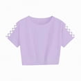 thumbnail image 5 of TOWED22 Toddler Baby Girl Summer Playwear Short Sleeve Tee and Jersey Shorts Set 9M-3T Purple,13-14 Y, 5 of 6