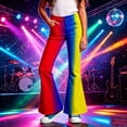 thumbnail image 2 of JAJAHO Girls Flare Leggings Kids Gradient Stretchy Flat Front Bootcut Pants, Sizes 5-16, 2 of 4