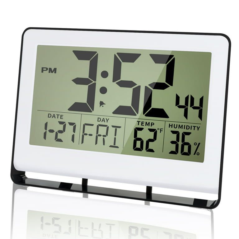 Digital Wall Clocks with Thermo-Hygrometer (Set of 3) Gearonic