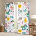 thumbnail image 2 of Manfei Cute Cartoon Unicorn Curtains Pack of 2 (42x84 Each),Rainbow Clouds Sun Curtains Blackout,Colorful Stars Print Bedroom Curtains Boys Girls,Ultra Soft Home Decor, 2 of 6