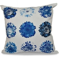 Simply Daisy 16" x 16" Gypsy Floral Floral Outdoor Pillow, Blue