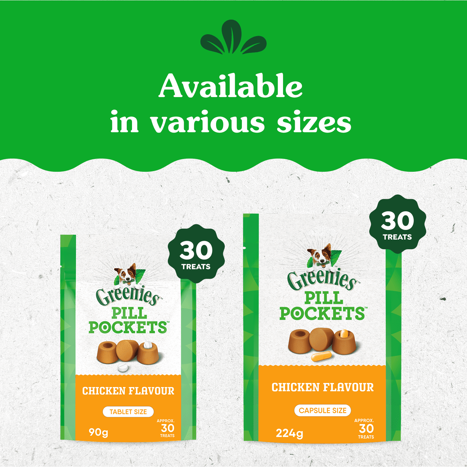 Greenies PILL POCKETS Dog Treats Tablet Size Adult Natural Soft Chicken Flavour