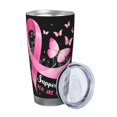 thumbnail image 2 of Vaso de acero inoxidable de 20 oz para el mes de concientización sobre el cáncer de mama, taza térmica portátil con tapa, 2 of 7