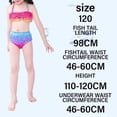 thumbnail image 3 of Traje de baño de cola de sirena para niñas de 6 a 7 años, traje de baño con arcoíris, 3 of 5