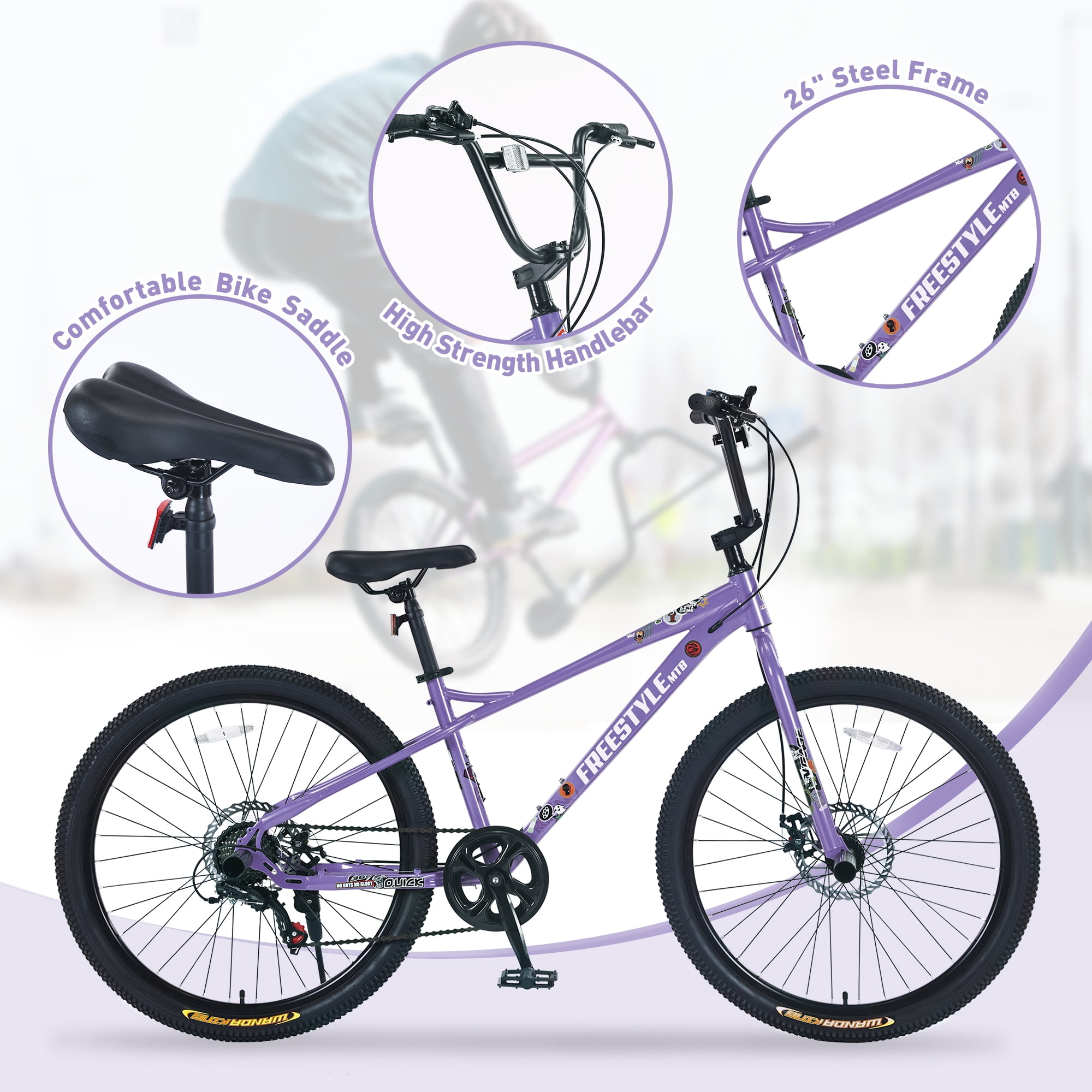 26インチ MTB 26 Inch Mountain Bike for Kids Ages 12+ Years Old,MTB 7