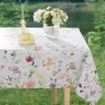 thumbnail image 1 of Mantel rectangular de flores silvestres, mantel lavable de tela floral, manteles impermeables estilo corredor para fiestas, pícnic, cena al aire, 1 of 4