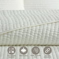 thumbnail image 5 of Superior Bella 100% Silk Pick Stitch Quilt and Sham Set, Queen, Off-White, 5 of 10