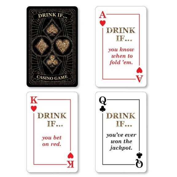 Big Dot of Happiness Drink If Game - Las Vegas - Casino Party Game - 24 Count