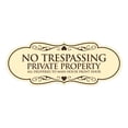 thumbnail image 2 of (3 pack) Signs ByLITA Designer No Trespassing Private Property Sign All Deliveries to Main House Front Door Sign (Ivory/Dark Brown) - Medium, 2 of 6