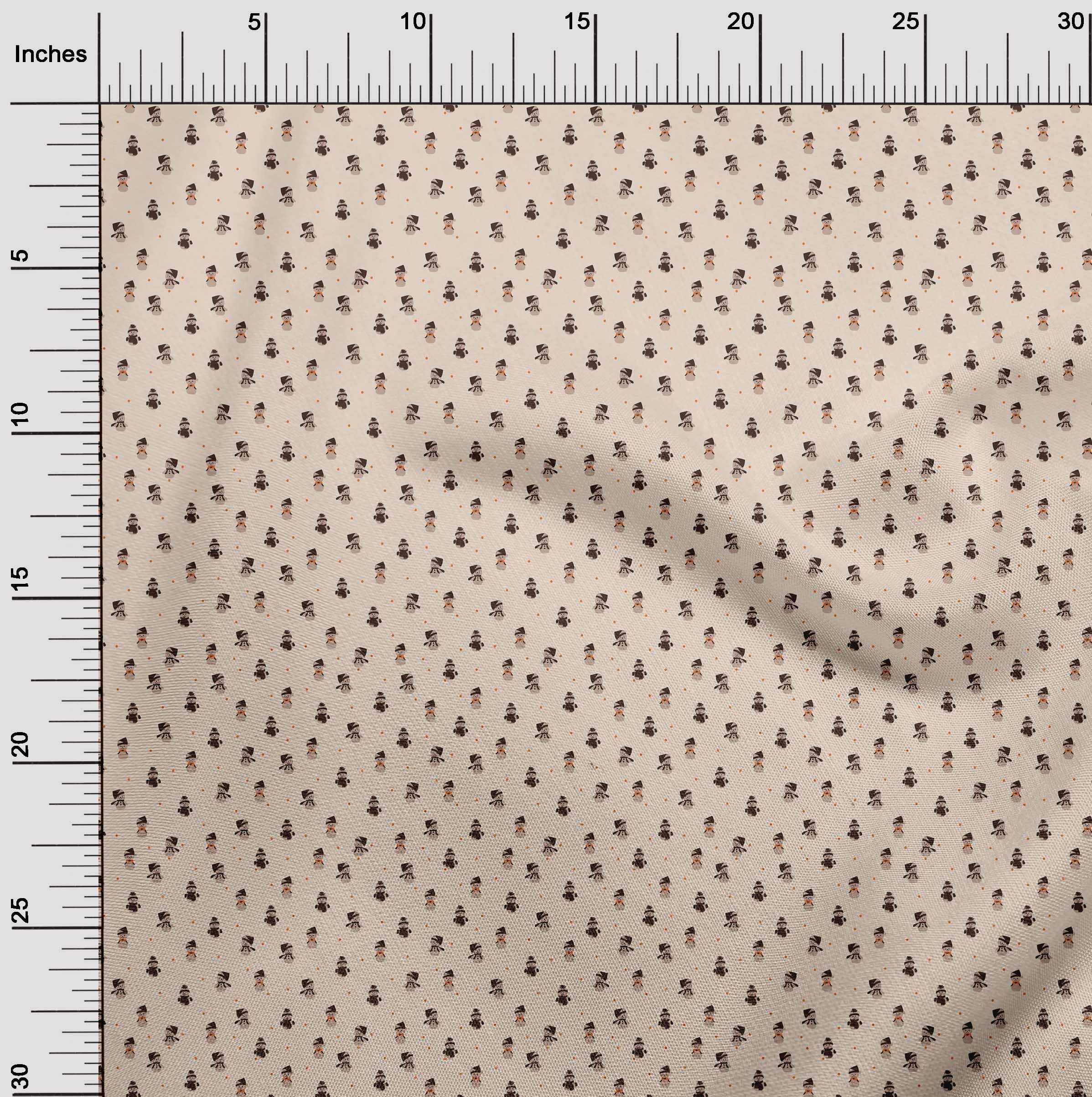 oneOone Cotton Silk Light Beige Fabric Christmas Diy Clothing Quilting Fabric Print Fabric By Yard 42 Inch Wide