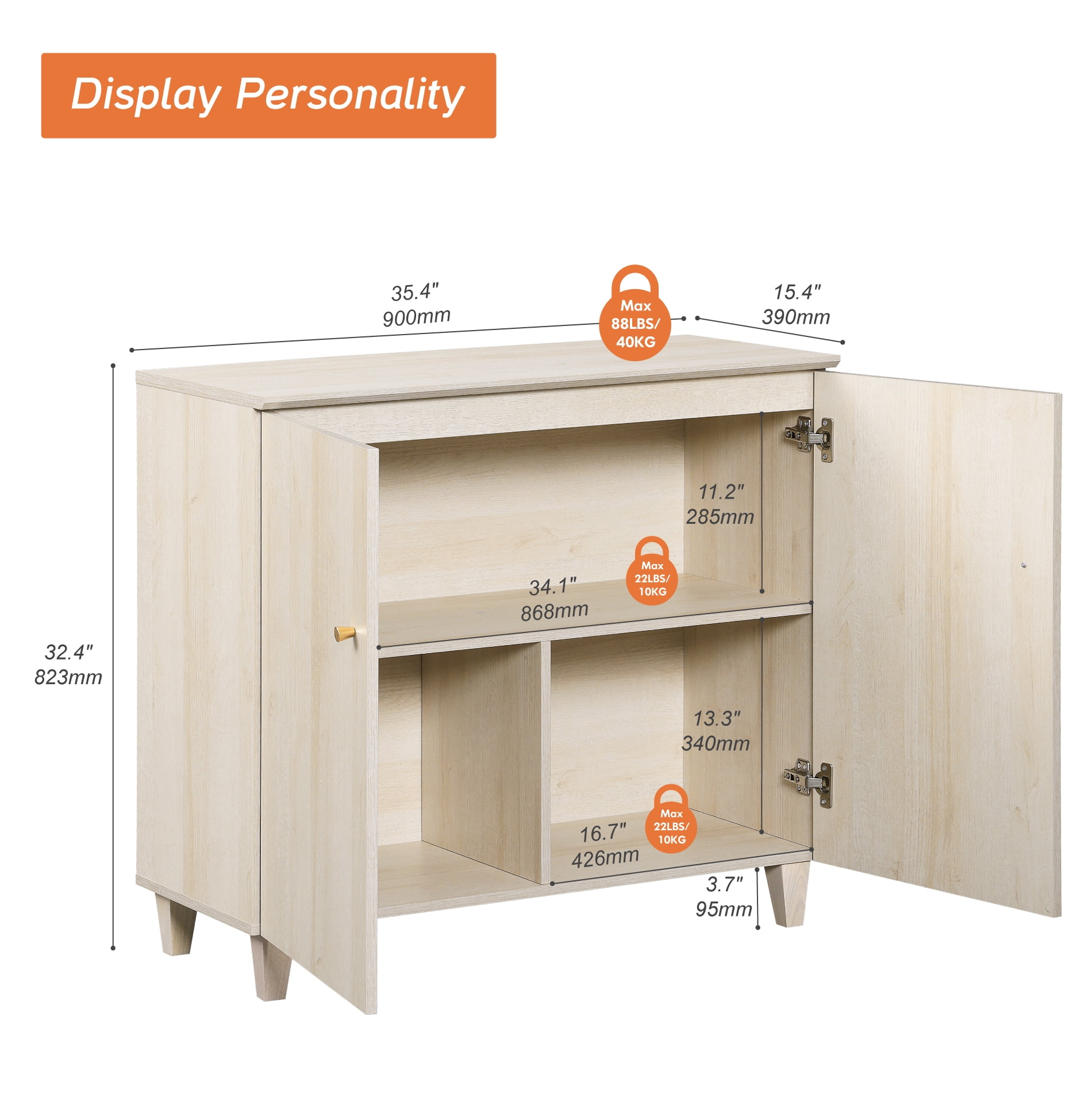 WAMPAT Wood Dresser with 6 Drawers and 1 Cabinet for Bedroom, Modern Chest of Drawer, 83" Wide, Light Oak Wood Finish