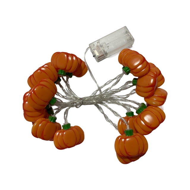 yulier Fall Decor Pumpkin Maple Leaf String Lights, Thanksgiving Party Decorations 118 Inch 20 LED Halloween String Lights Battery Operated Indoor Outdoor Decor
