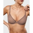 thumbnail image 4 of Women's Cosnufy Sheer Front Closure Bra Demi Sexy Seamless Unlined Mesh Underwire Bra, 4 of 6