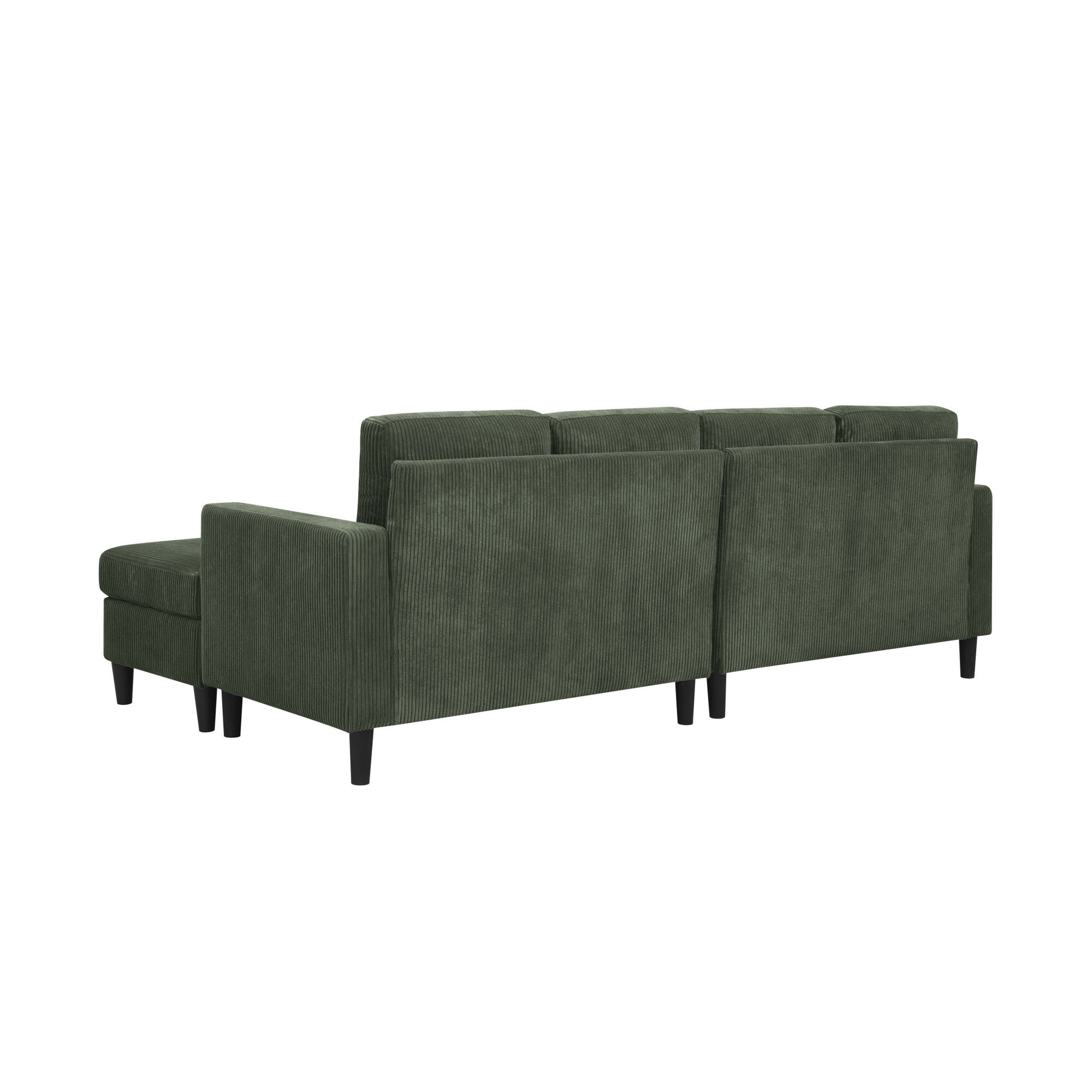 DEALTOPS 101" U-Shaped Modular Sectional Sofa with 2 Ottomans, Corduroy 4-Seater Cloud Couch for Living Room, Green