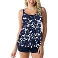 thumbnail image 2 of Ladies Swimsuits Women's Plus Size Swim Dress Separate Tankini Belly Covering Printed Boxer Trunks, 2 of 4
