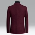 thumbnail image 2 of SWSMCLT Men's Long Sleeve Two Button Blazer Jacket Slim Fit Sport Coat Thick Solid Suit Jacket Office Work Wool Blend Dress Coat Business Casual Notch Lapel Flap Pocket Burgundy 46, 2 of 2