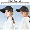 thumbnail image 3 of Ponytail Sun Hats for Women, 2 in 1 Zip-Off Uv Protection Wide Brim Beach Hat Sun Visors, 3 of 7