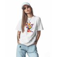 thumbnail image 2 of T Shirts for Women Short Sleeve Cotton Crewneck T-Shirt, Giraffe Colorful Painting Tee Tops Casual Basic T-Shirts, XS-5XL White XL, 2 of 7