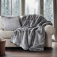 thumbnail image 5 of EVERGRACELuxury Soft Faux Chinchilla Fur Throw Blanket for Couch, Warm Thick Heavy Winter Throw Blanket 1220GSM for Bed, Fluffy Cozy Mink Blanket with Reversible Velvet, Onyx Mink, 60"x80", 5 of 8