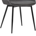 thumbnail image 4 of Mia Contemporary Dining Chair in Charcoal Fabric with Black Powder Coated Metal Legs, 4 of 8