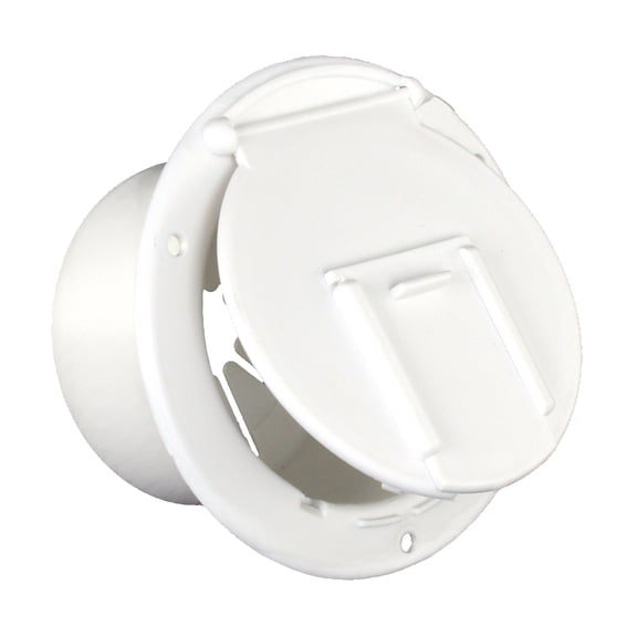 JR Products 370-2-A Round Electrical Cable Hatch - Polar White
