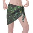 thumbnail image 3 of Kll Lush Foliage Green Plant Print Women'S Sarong Coverups Short Bathing Suit Wrap Skirt Beach Wrap Swimsuit Cover Ups, 3 of 7